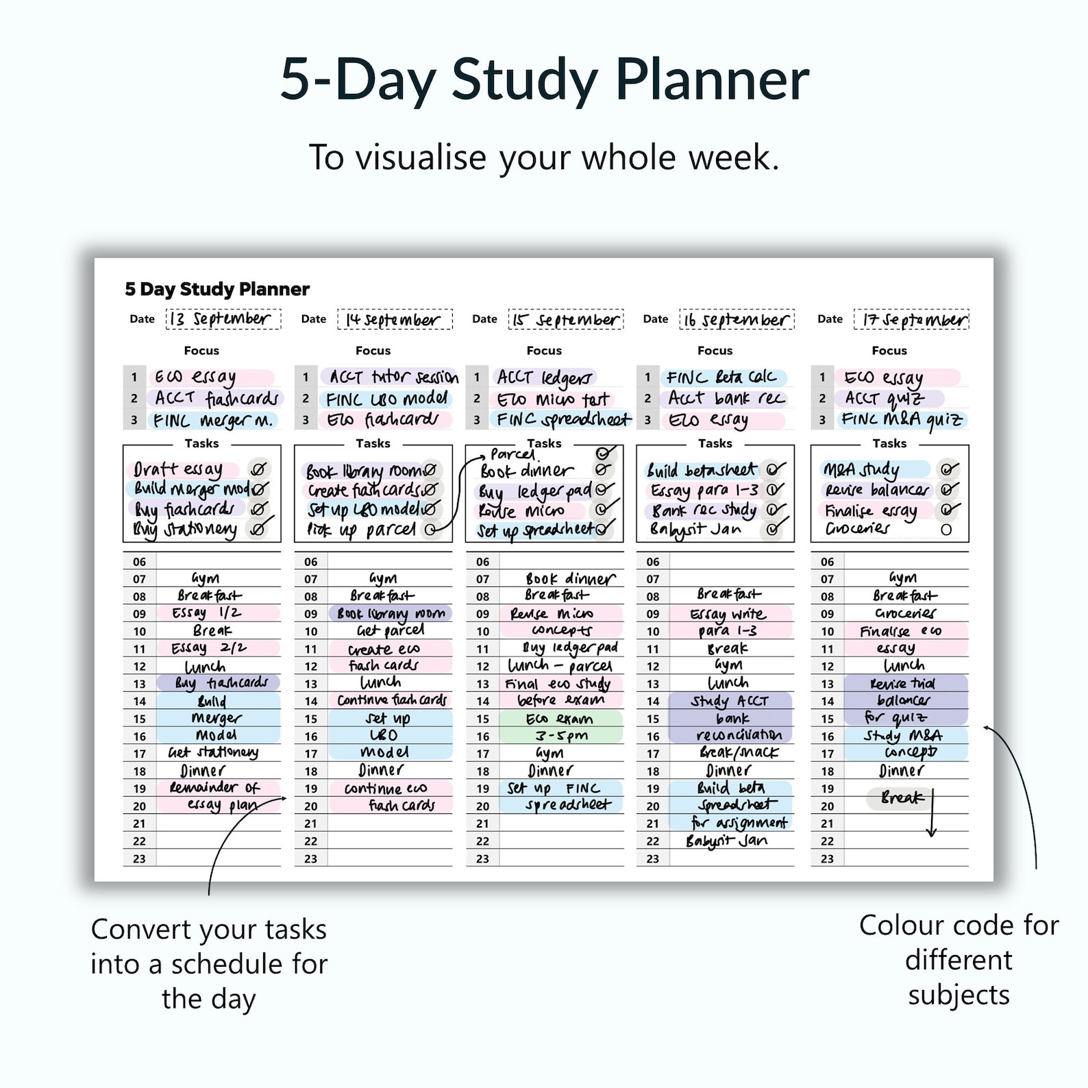 Five Day Study Plan Digital Printable Template Pack Students Etsy.de Five Day Study Plan Digital Printable Template Pack Students Etsy.de