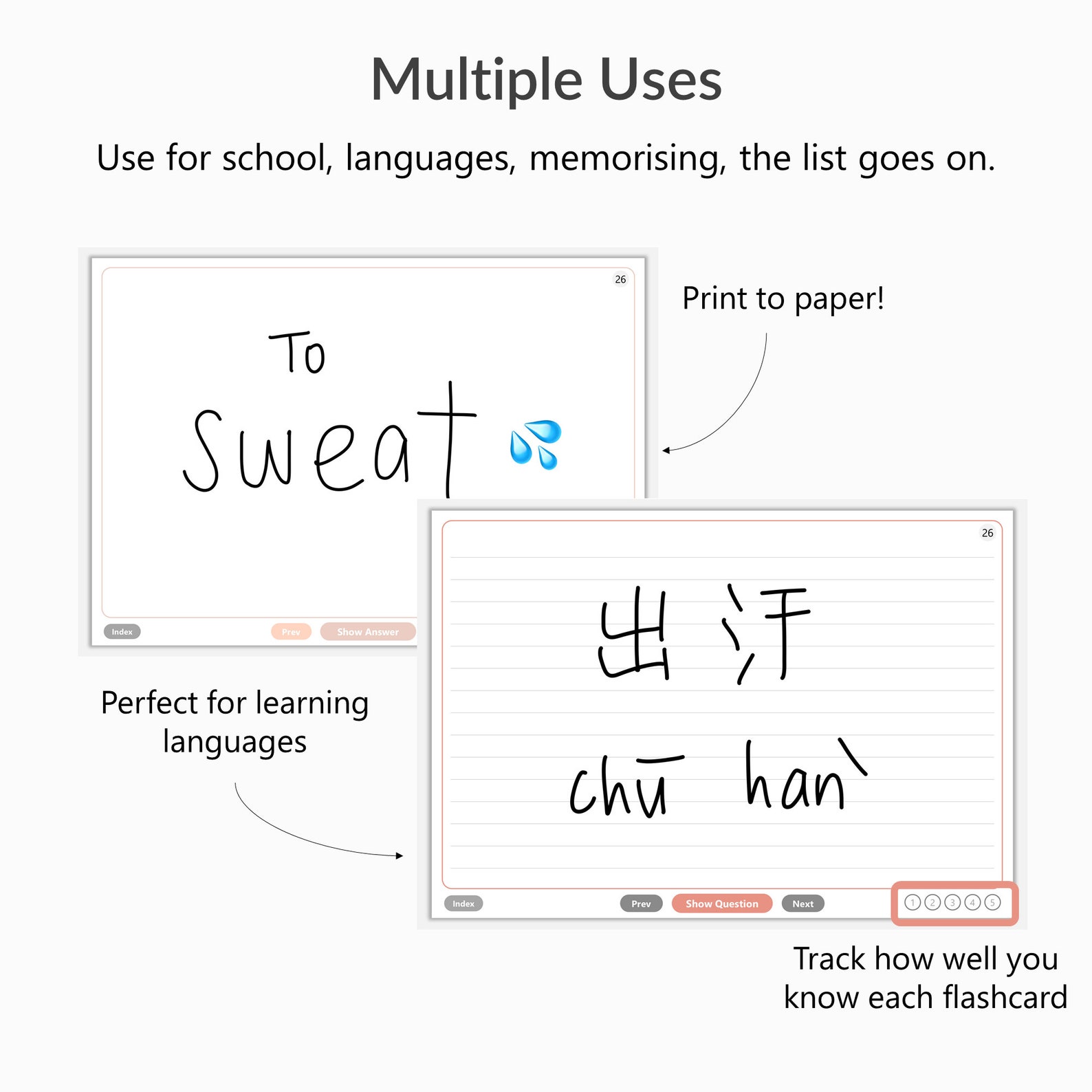 500 Digital Flashcards Ipad Goodnotes Notability Student Etsy Australia