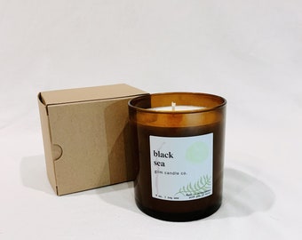 Bougie Mer Noire | Bougie de soja | Bougies parfumées | Bougie de soja parfumée | Bougie masculine | Bougie unisexe | Coulé à la main
