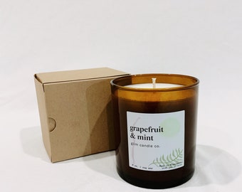 Grapefruit & Mint Candle | Soy Candle | Scented Candles | Scented Soy Candle | Grapefruit Candle | Mint Candle | Hand Poured