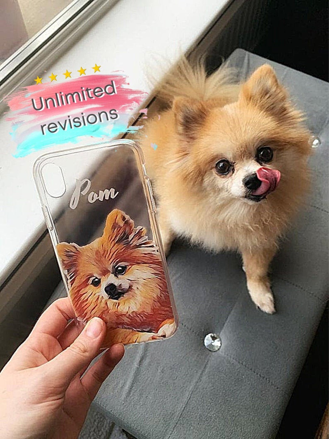 Pet Phone Case Custom Personalised Dog Phonecase Clear for Her Dog Cat