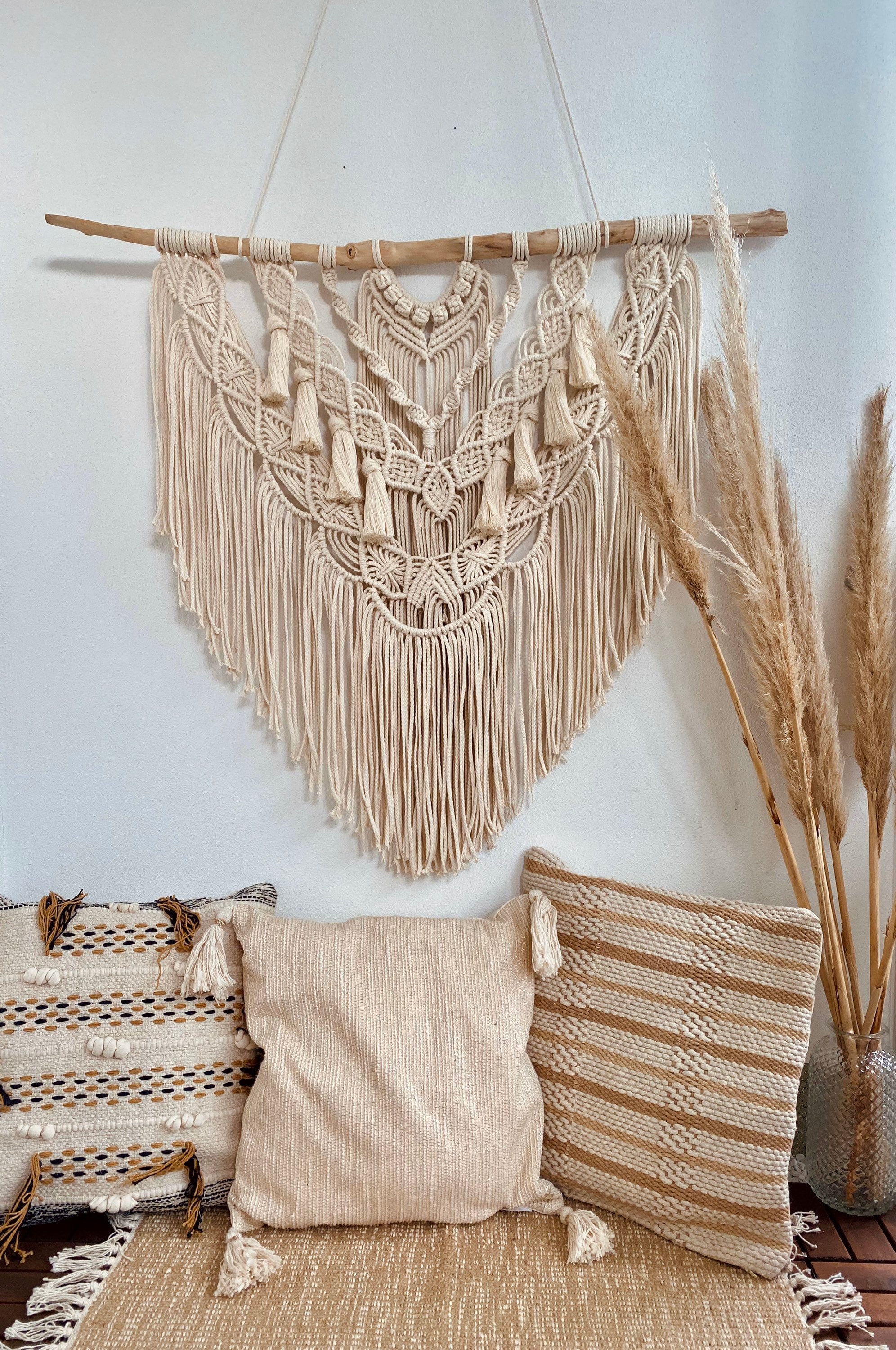 Makramee Wandbehang Wanddeko Boho Stil Macrame Etsy.de