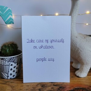 Prenez soin de vous Carte de voeux Il fait toujours beau à Philadelphie Bonne chance, départ, nouvel emploi, anniversaire