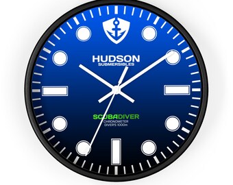 Hudson Submersibles - Reloj de pared ScubaDivers