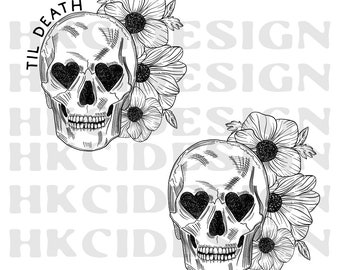 Til Death Skull PNG Sublimation Digital Image