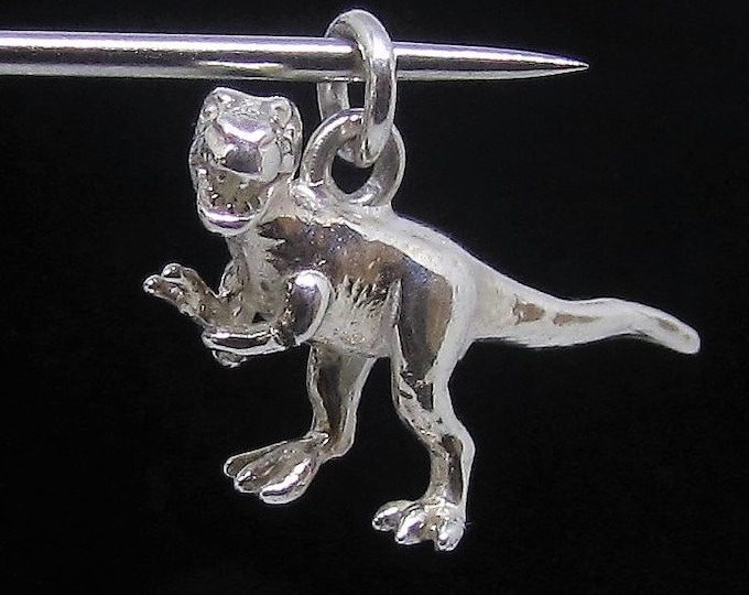 Sterling silver Animal pendant T Rex Dinosaur ancient Reptile Predator high polished 925 silver unisex pendant