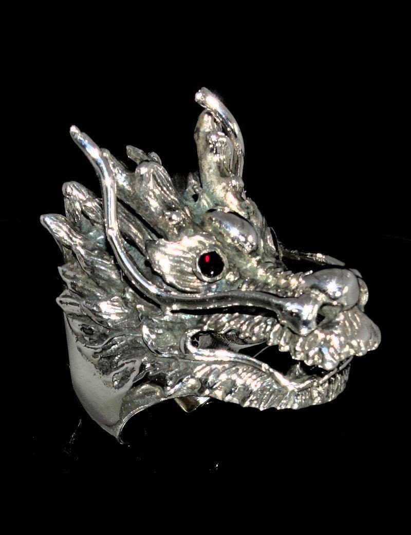 Vintage Silver Chinese Dragon Ring — Worn-Over-Time