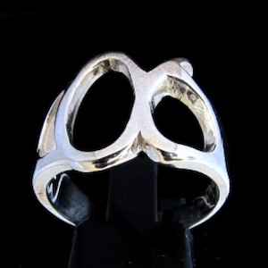 Anillo de plata esterlina con inicial Alfabeto griego Alfa, letra del alfabeto, anillo unisex de plata 925 muy pulido