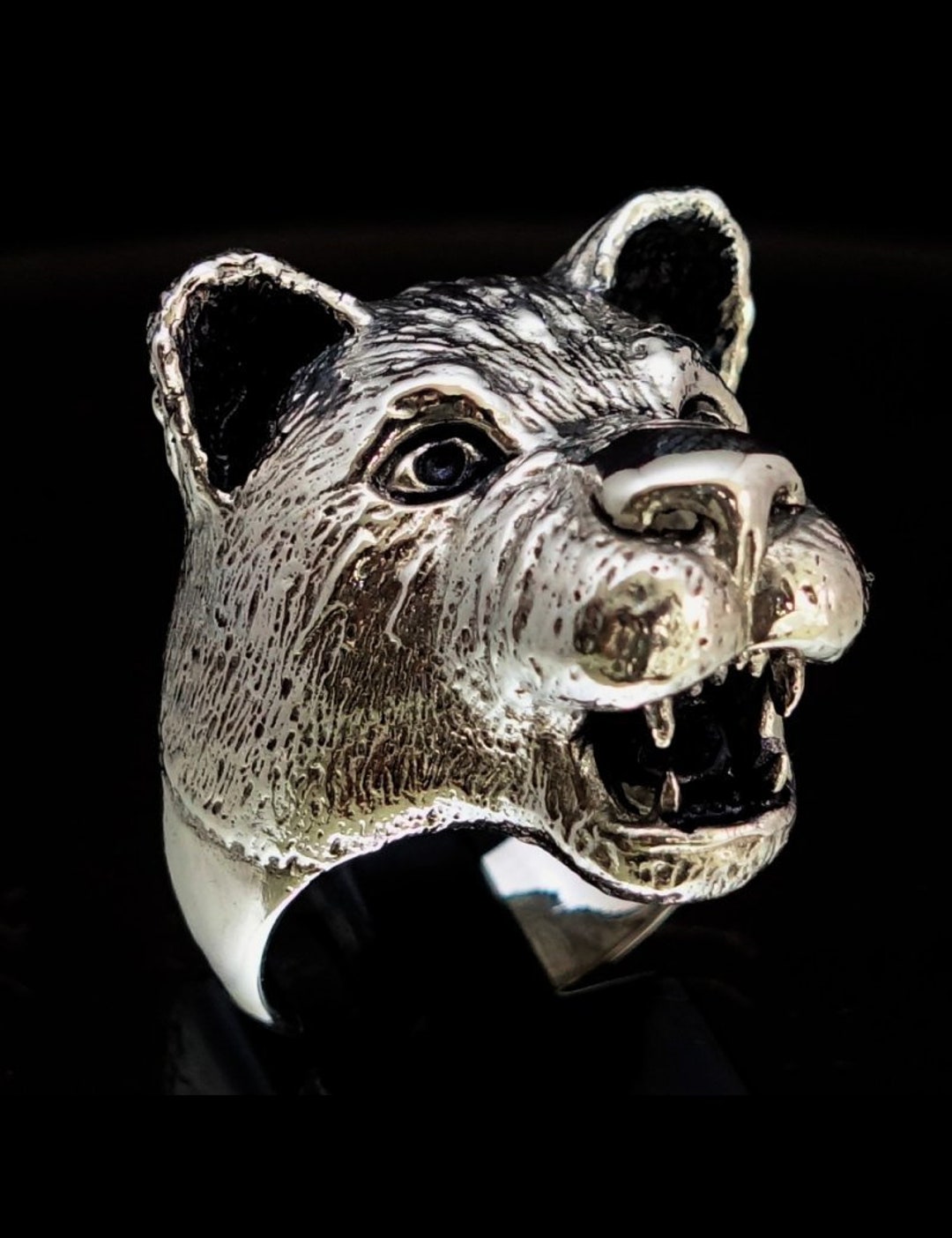 Sterling Silver Animal Ring Lioness Female Lion Head Wild Animal Africa ...