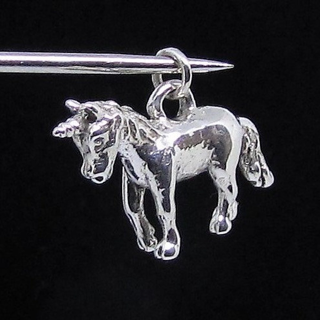 Sterling Silver Pendant Cute Little Unicorn Fantasy Animal - Etsy