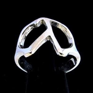 Sterling Silber Ring Initial Lambda griechische Alphabet Buchstabe Sorority Symbol hochpoliert 925 Silber unisex Ring