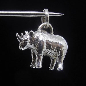 Sterling silver Animal Pendant Little Rhinoceros Big Game wild Animal Africa high polished 925 silver women&#39;s pendant gift for her
