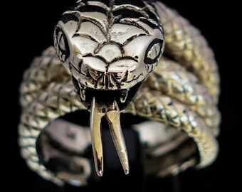 Sterlingzilveren Anaconda-slangring: antieke python-dierensieraden