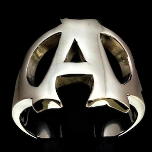 Sterling Silber Initial A Ring: Hochglanzpoliert Unisex 925 Silber