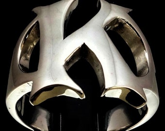 Sterling Silver Initial K Ring: High Polished 925 Unisex Band