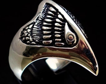 Anillo de plata de ley con diseño de fénix, joyería antigua con forma de ave de fuego