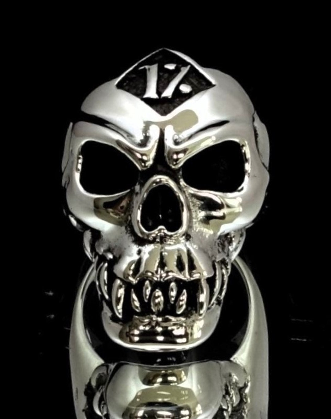 Hydrogen コラボ スカルリング SKULL RING HYDROGEN Sterling Silver Alien Skull Ring – Biker Jewelry Shop