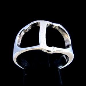 Anillo de plata esterlina con inicial Tau, símbolo de letra del alfabeto griego, anillo unisex de plata 925 pulida.