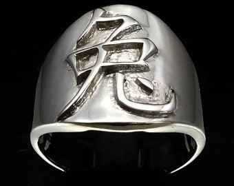 Sterling Silber Sternzeichen Hase Ring, chinesisches Symbol, Unisex 925