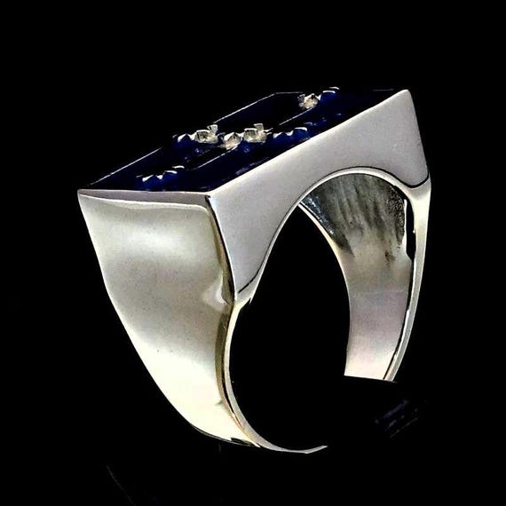 Sterling Silver Ring Southern Cross Eureka Flag Australia With Blue Enamel High Polished 925 Silver Men s Ring Etsy UK