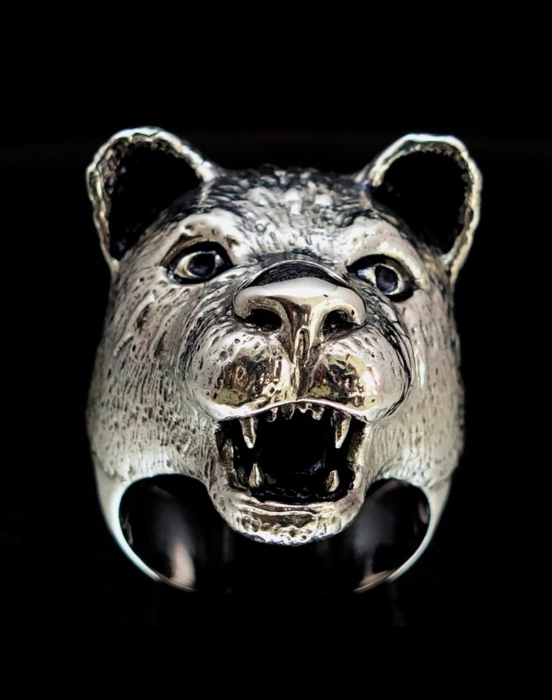 Sterling Silver Animal Ring Lioness Female Lion Head Wild - Etsy