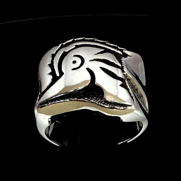 Sterling silver ring Gladiator Helmet Roman Centurion high polished and antiqued 925 silver