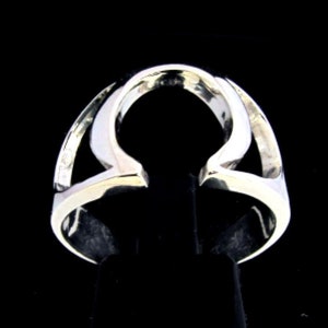 Anfang Omega Sterling Silber Ring griechisches Alphabet Großbuchstabe hochglanzpoliert 925 Silber