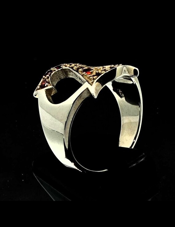新品THE LETTERING SILVER RING M 19号￥96,800 Sterling Silver Initial Z Ring With 10 Sparkling Red CZ