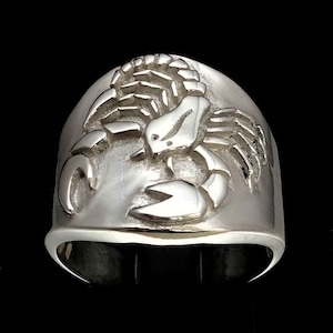 Sterling Silber Skorpion Ring Sternzeichen Horoskop Symbol Wasser Sternzeichen hochglanzpoliert 925er Silber