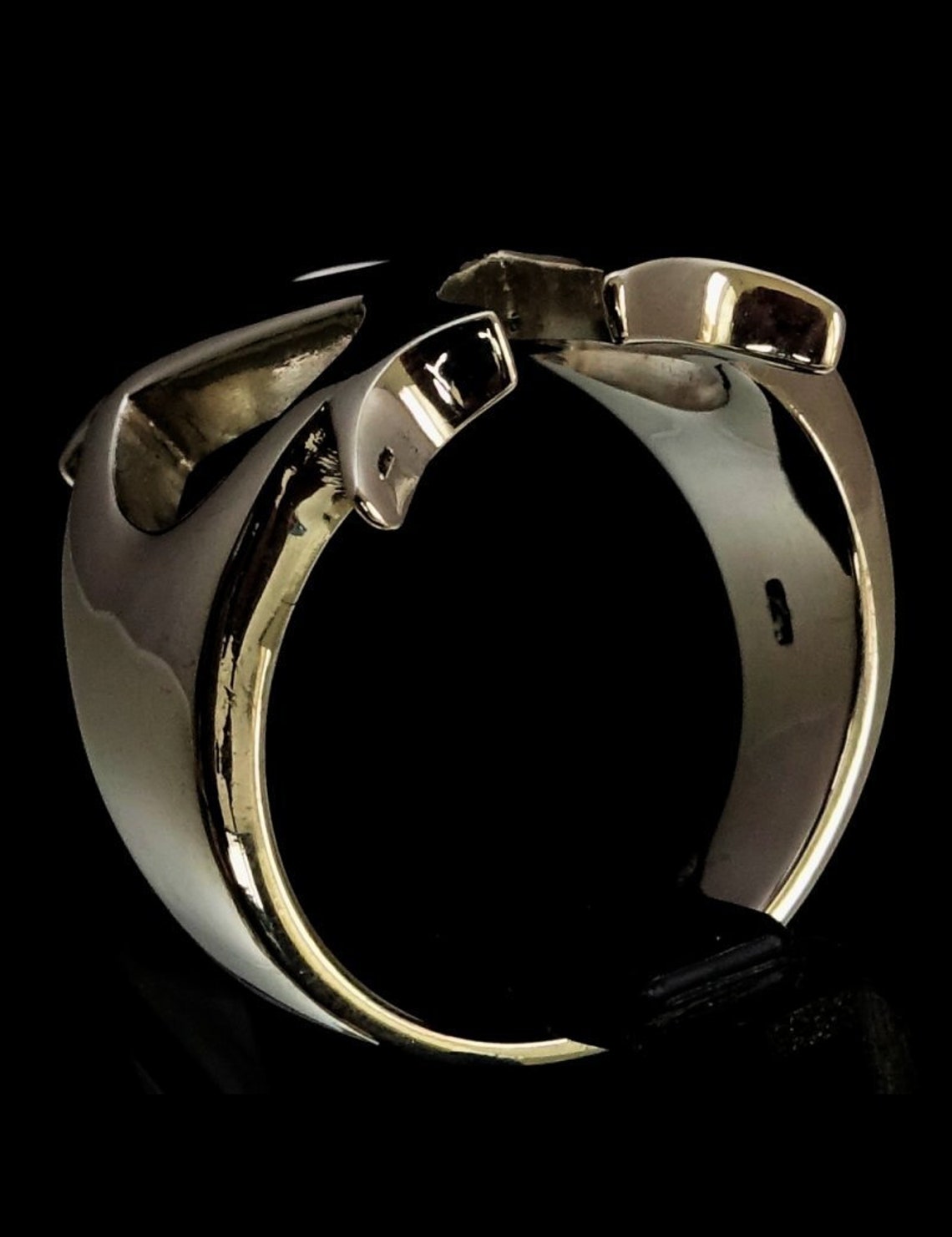 Sterling silver initial K ring alphabet letter high polished Etsy