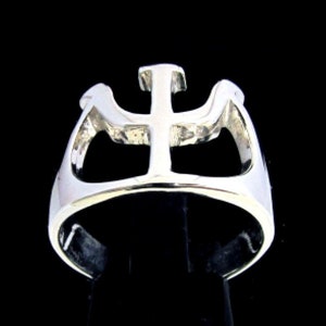 Anillo de plata esterlina con la inicial Psi, letra mayúscula del alfabeto griego, plata 925 pulida