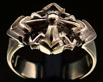 Sterlingzilveren ring met ster van Ishtar: oud Sumerisch chaoskruis