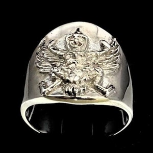 Sterling silver ancient symbol ring Garuda Hindu Bird Indonesia flag high polished 925 silver