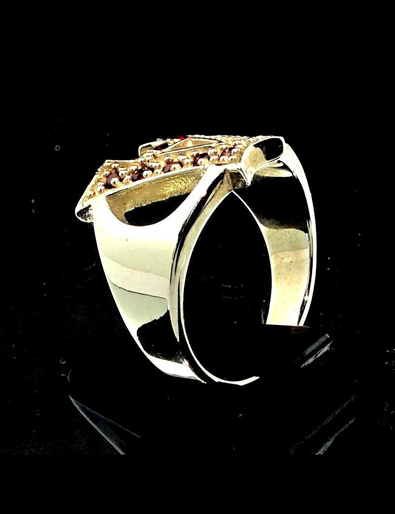 LETTER RIBBON SILVER RING BIG