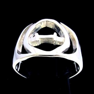 Anillo unisex de plata de ley con inicial Theta y letra mayúscula del alfabeto griego, pulido en plata 925