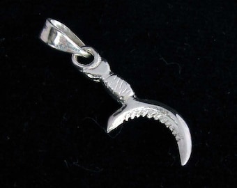 Little Sterling silver Pendant Sickle of the Druid high polished 925 silver