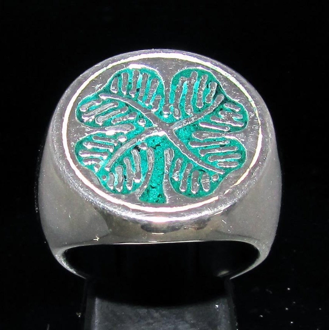 Simple Clover Good Luck Ring - 925 Sterling Silver Irish Charm Band, Sizes 4-11 - View #6