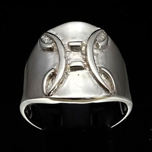 Sterling Silber Ring Zwilling Sternzeichen Symbol Horoskop Astrologie hochglanzpoliert 925 Silber Unisex Ring