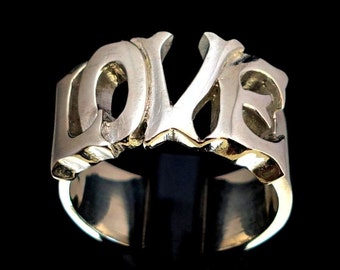 Sterling Silver 'Love' Ring: High Polished Unisex Band