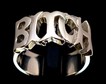 Sterlingzilveren 'Bitch'-letterring, hoogglans uniseks band