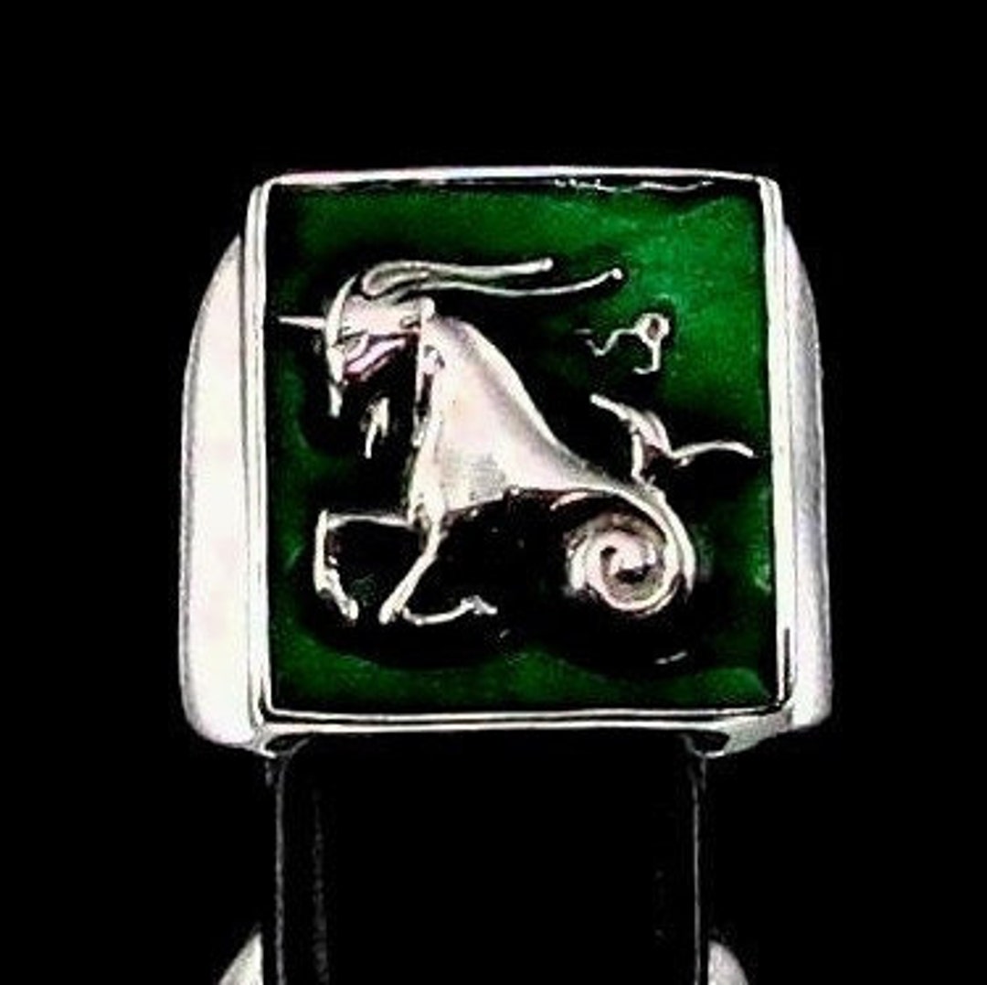 Sterling Silver Zodiac Ring Capricorn Star Sign December Etsy
