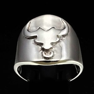 Sterling silver ring Taurus Zodiac Bull symbol Horoscope astrology high polished 925 silver unisex ring