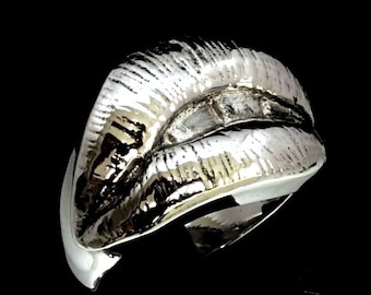 Sterling silver ring Sexy Kiss Hot Lips Mouth high polished 925 silver unisex ring