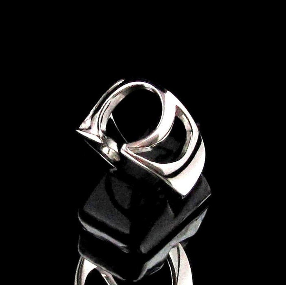 Initial Omega Sterling Silver Ring Greek Alphabet Capital - Etsy