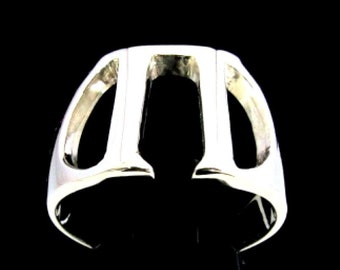 Initial Pi Sterling zilveren ring Grieks alfabet hoofdletter hoogglans 925-zilver