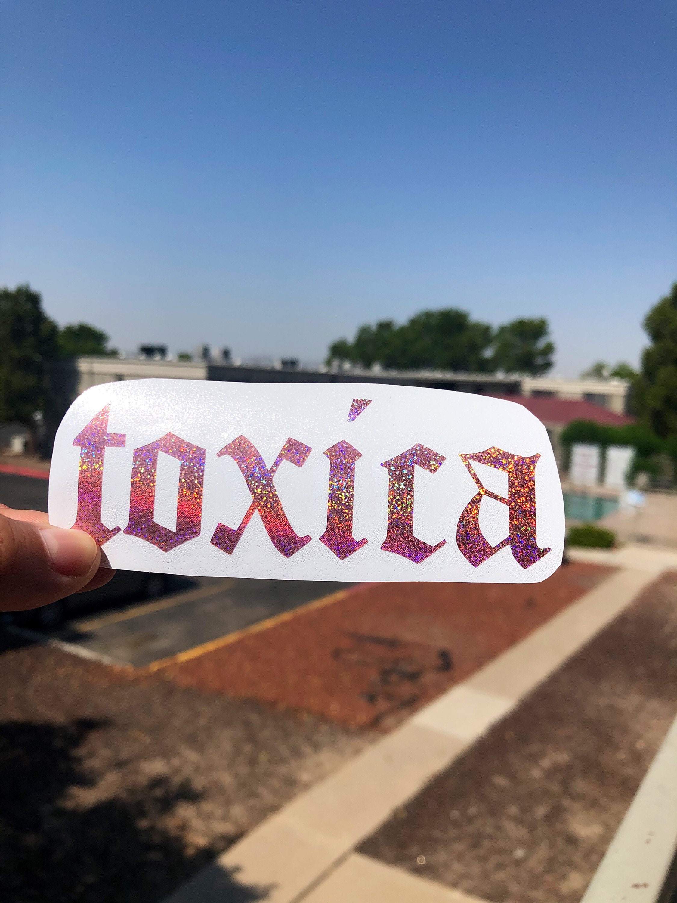 FREE SHIPPING| TOXICA| Holographic Vinyl Or Opal Vinyl Sticker For Wa…