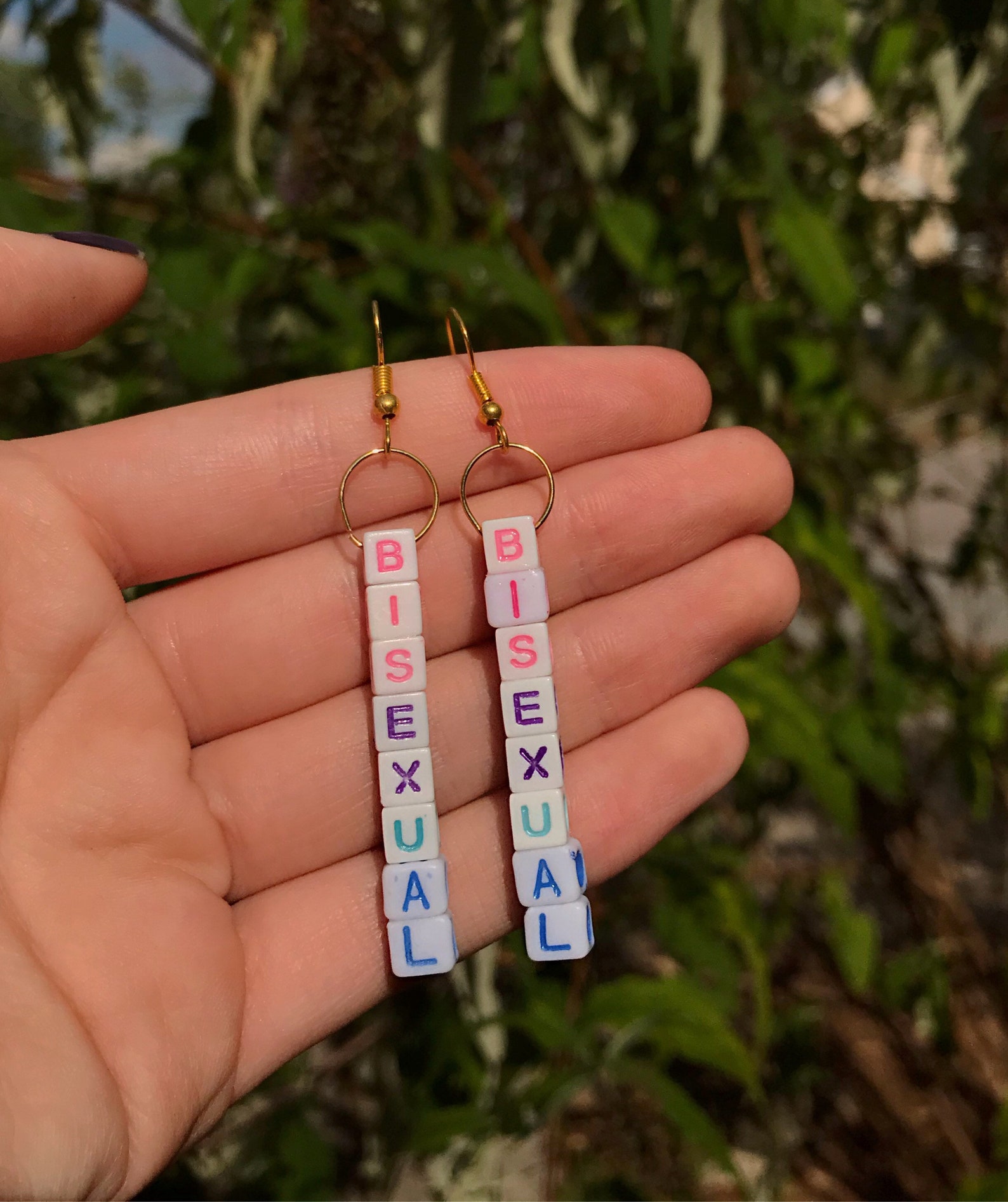 beaded pride earrings