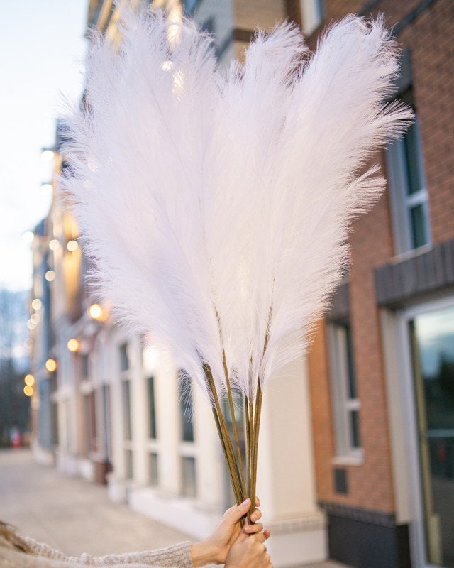 WHITE FAUX Pampas Grass by Pampas Gal Artificial Dried Etsy