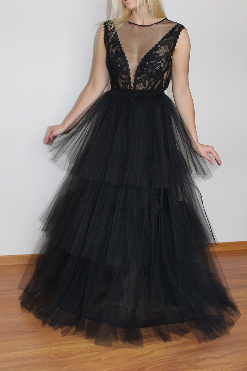 Wedding Black Tulle Skirt/alternative Bridal Tulle Etsy