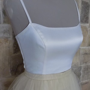 Bridal camisole/ Top with spaghetti straps/Straight neckline top/ Wedding alternative top/Silk bridal camisole look 3